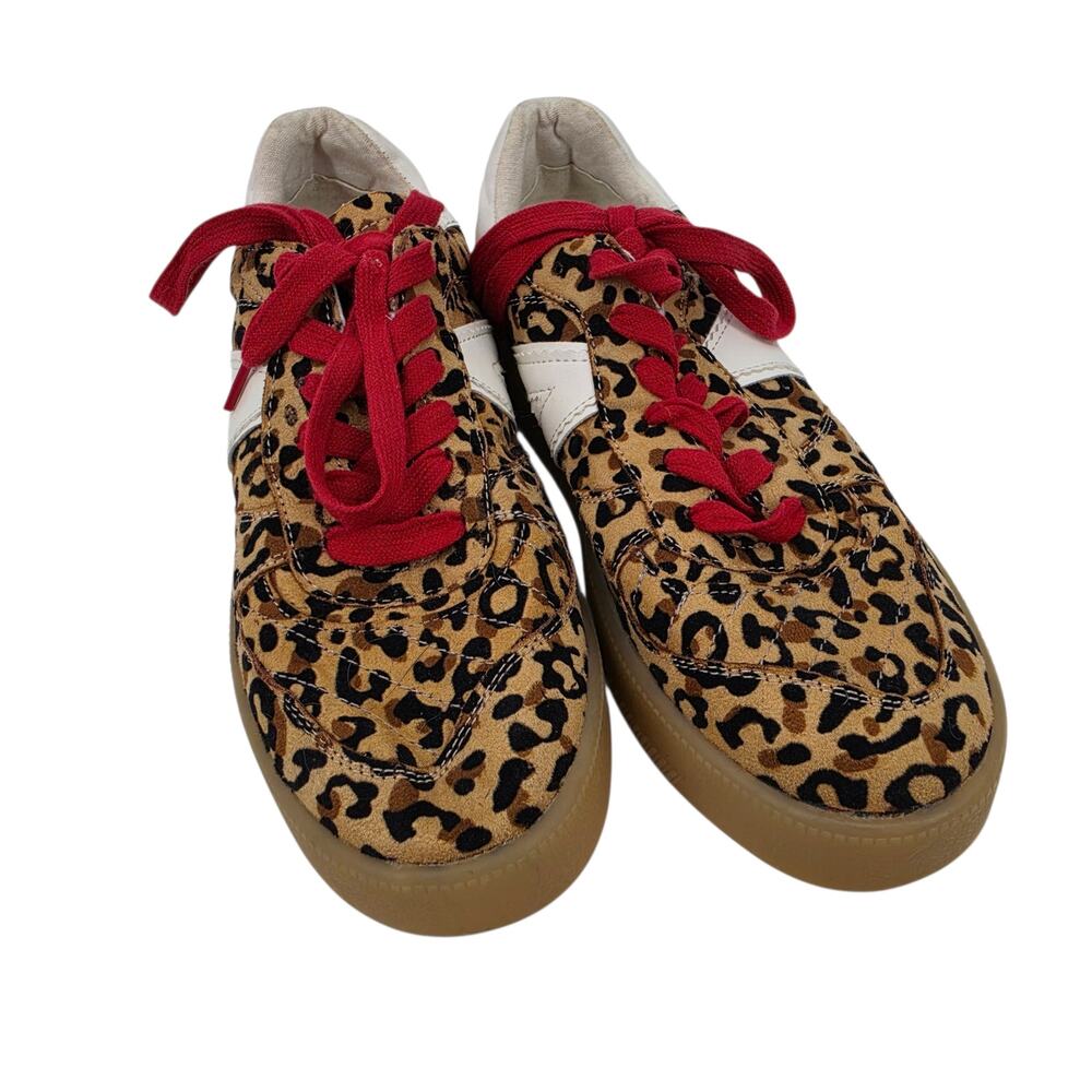 NWOT MIA Leopard Print Axel Faux Leather Casual Lace Up Sneakers Size 6.5